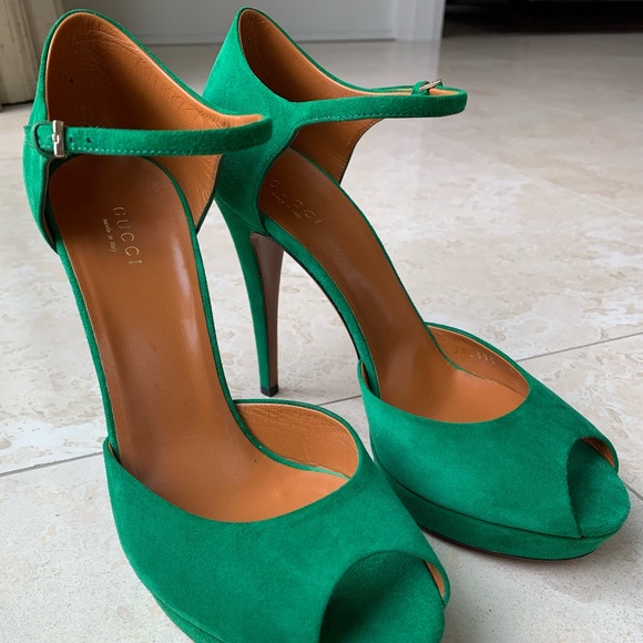 Gucci Green Platform Heels - Picture 1 of 6